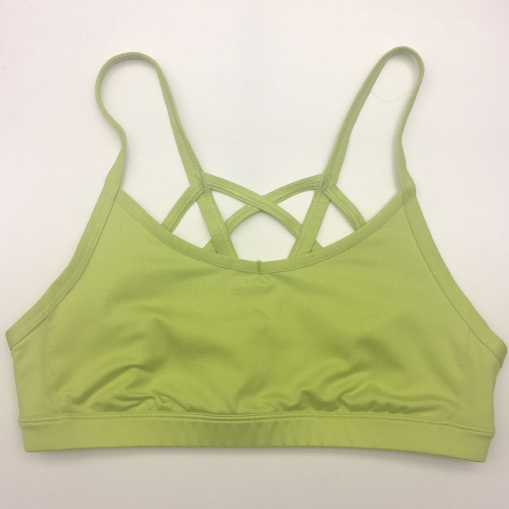 Neon green sports bra from The North Face